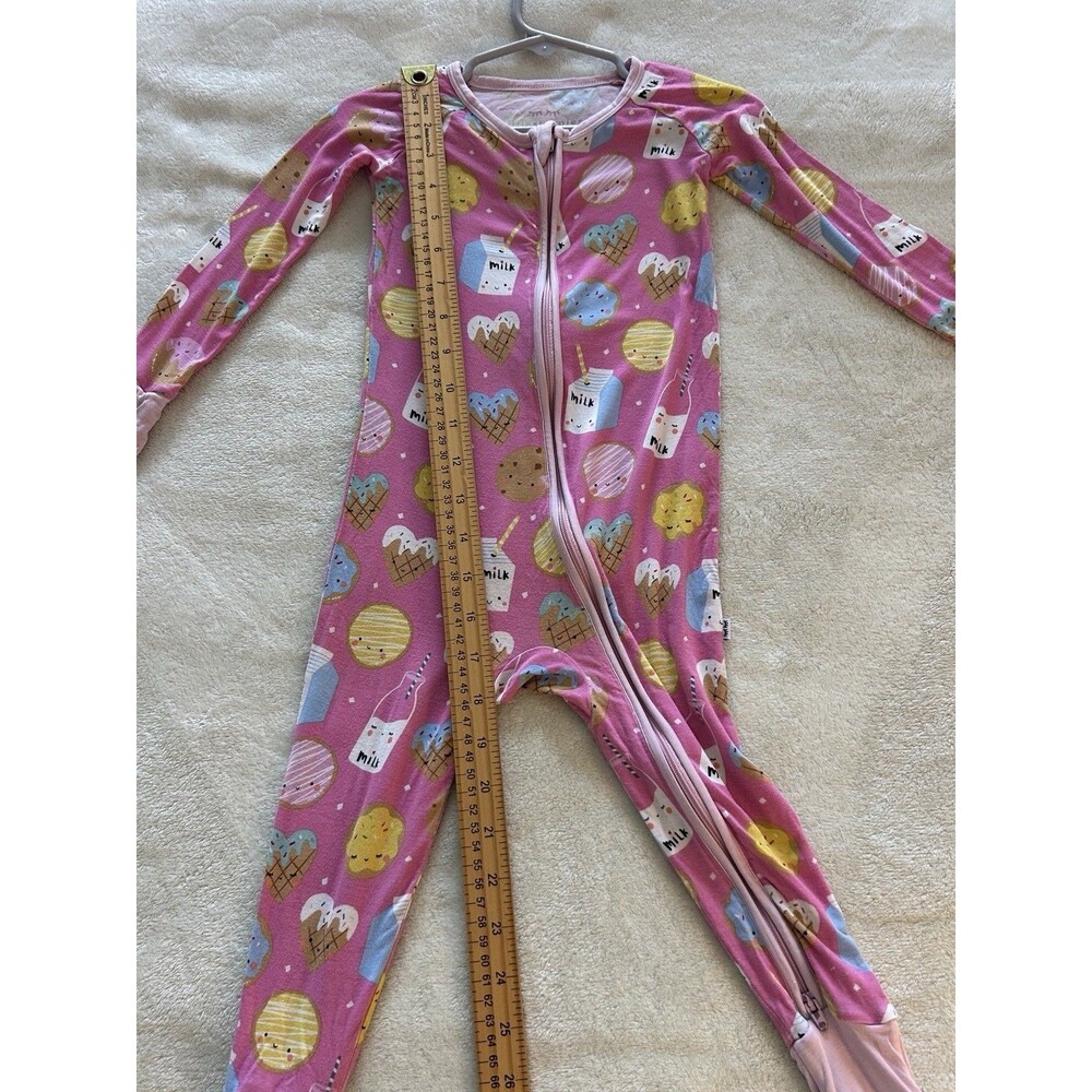 Little Sleepies Baby Pajamas One Piece 18 24 months Bamboo Zipper Milk Cookies - Picture 5 of 8